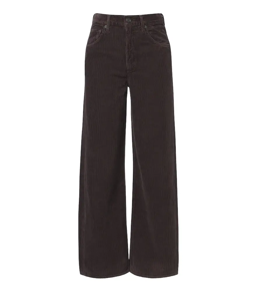 Curve cotton corduroy wide-leg pants