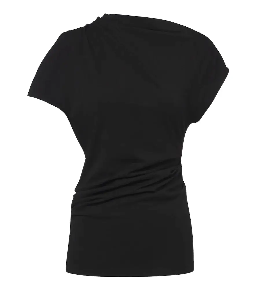 AGOLDE Beckly draped cotton jersey top