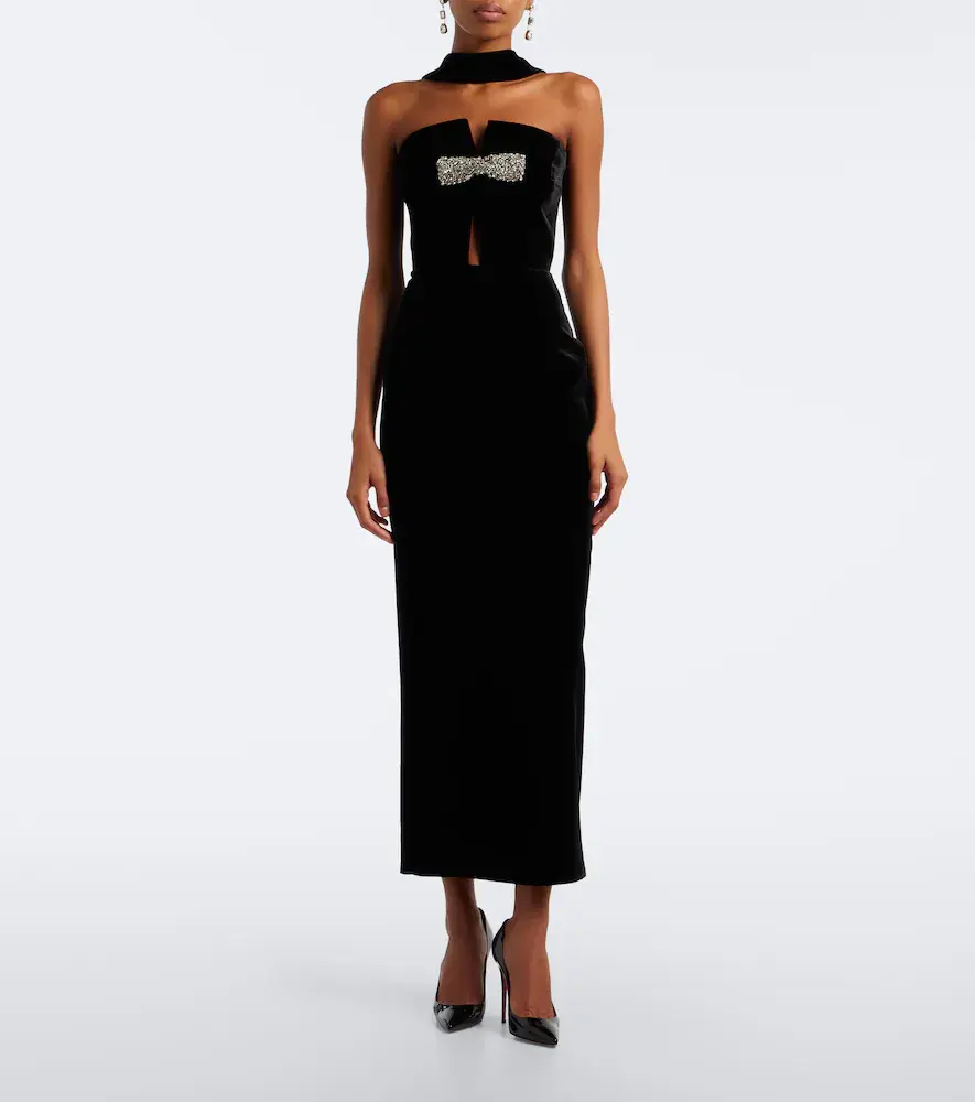 The New Arrivals Ilkyaz Ozel Holly embellished scarf-detail velvet gown | Thumbnail 6 The New Arrivals Ilkyaz Ozel Holly embellished scarf-detail velvet gown | Thumbnail 6
