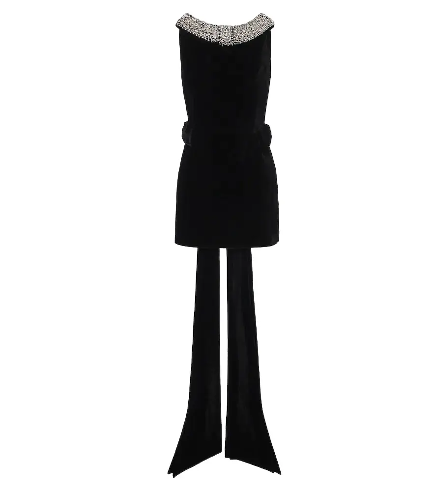 The New Arrivals Ilkyaz Ozel Daphne embellished velvet minidress