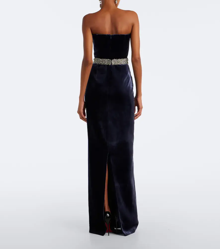 The New Arrivals Ilkyaz Ozel Sienna embellished strapless velvet gown | Thumbnail 5 The New Arrivals Ilkyaz Ozel Sienna embellished strapless velvet gown | Thumbnail 5