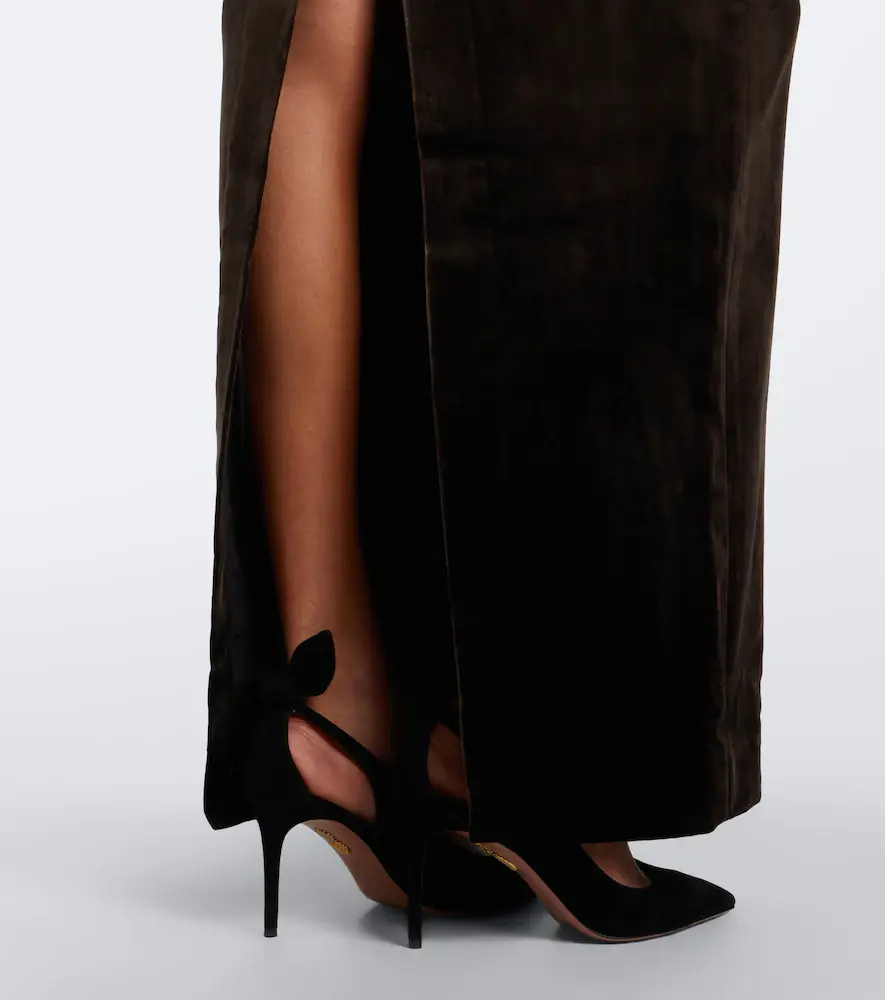 Roland Mouret Lace-trimmed velvet gown | Thumbnail 4 Roland Mouret Lace-trimmed velvet gown | Thumbnail 4