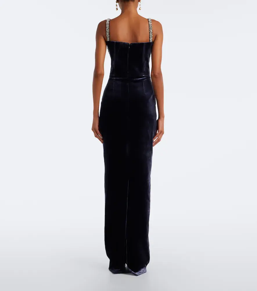 The New Arrivals Ilkyaz Ozel Lux cutout crystal-embellished velvet gown | Thumbnail 2 The New Arrivals Ilkyaz Ozel Lux cutout crystal-embellished velvet gown | Thumbnail 2