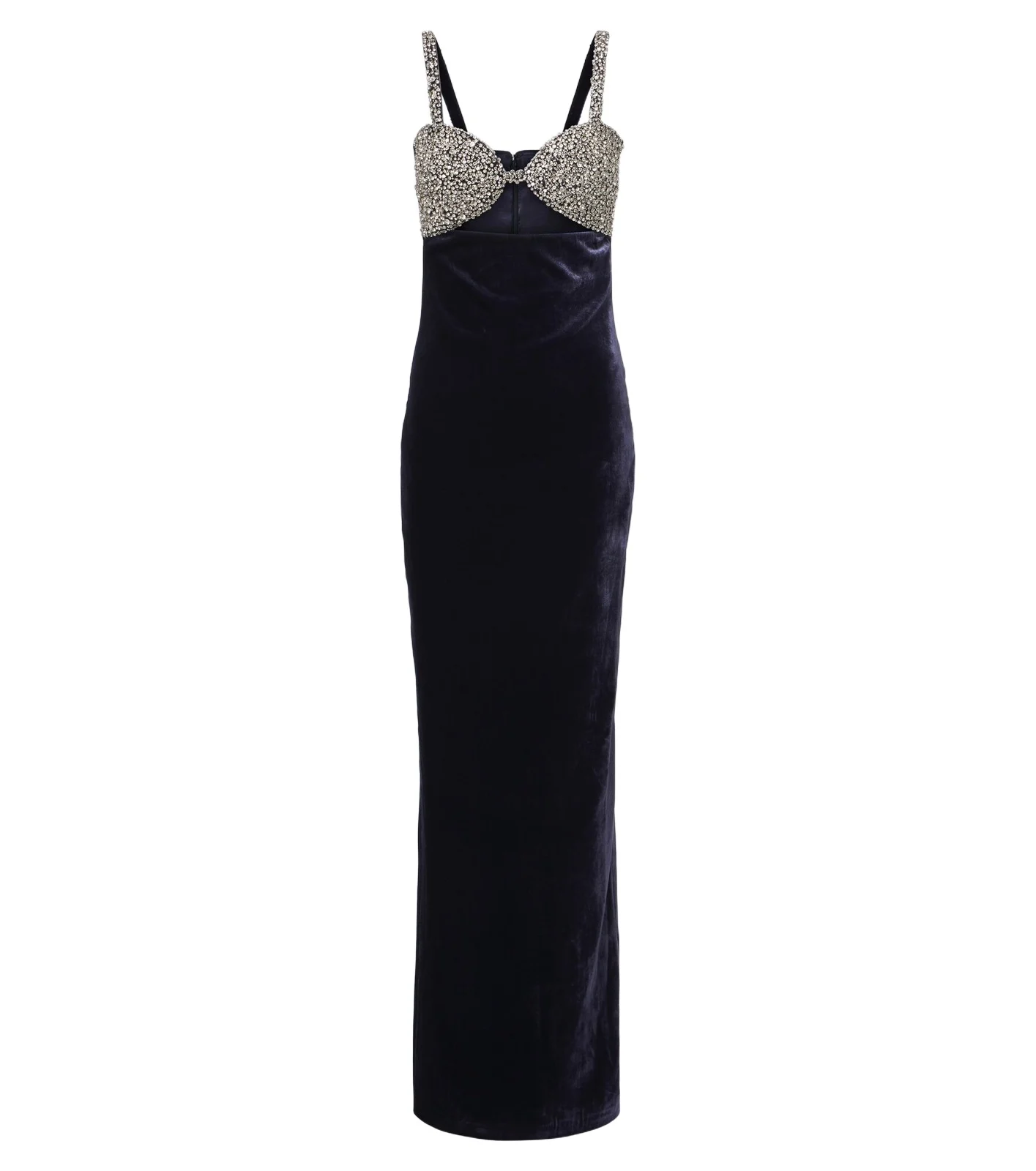 Lux cutout crystal-embellished velvet gown Lux cutout crystal-embellished velvet gown