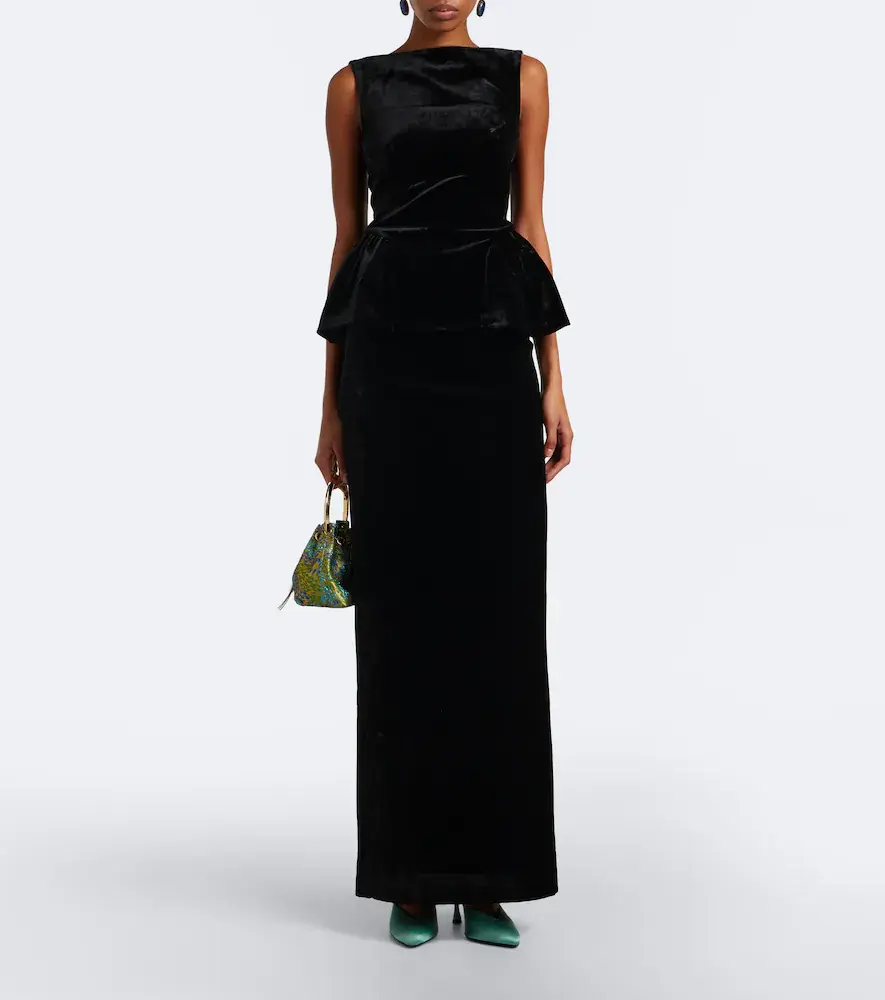 Roland Mouret Peplum velvet top | Thumbnail 2
