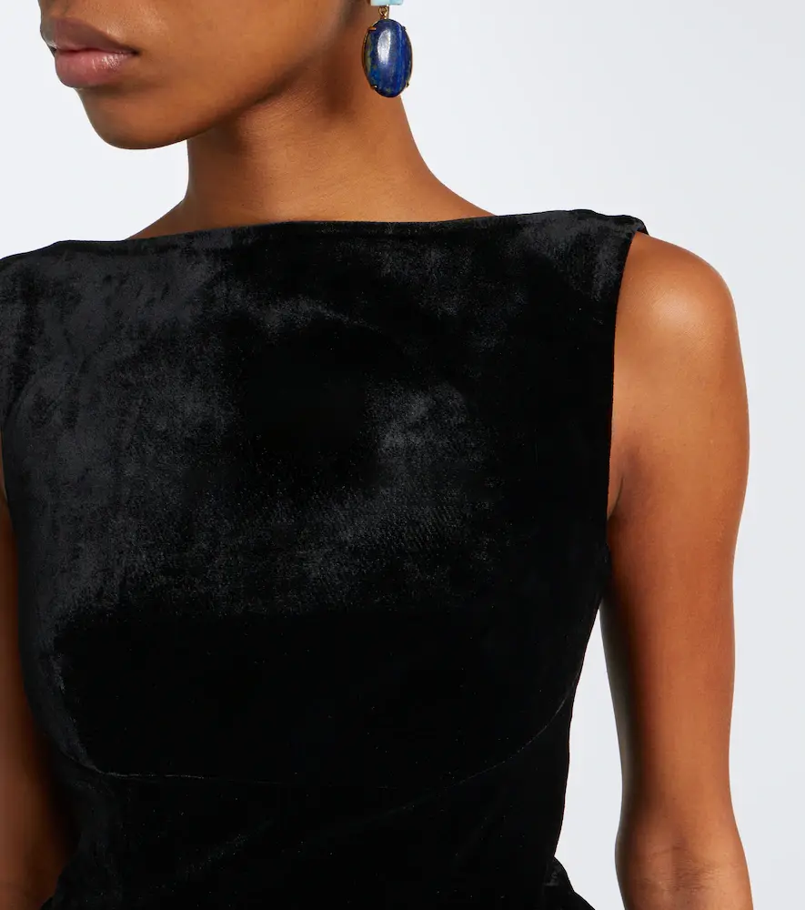 Roland Mouret Peplum velvet top | Thumbnail 5