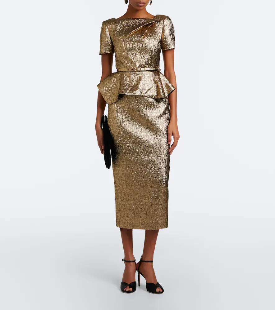 Roland Mouret Belted peplum cloqué cocktail dress | Thumbnail 4 Roland Mouret Belted peplum cloqué cocktail dress | Thumbnail 4