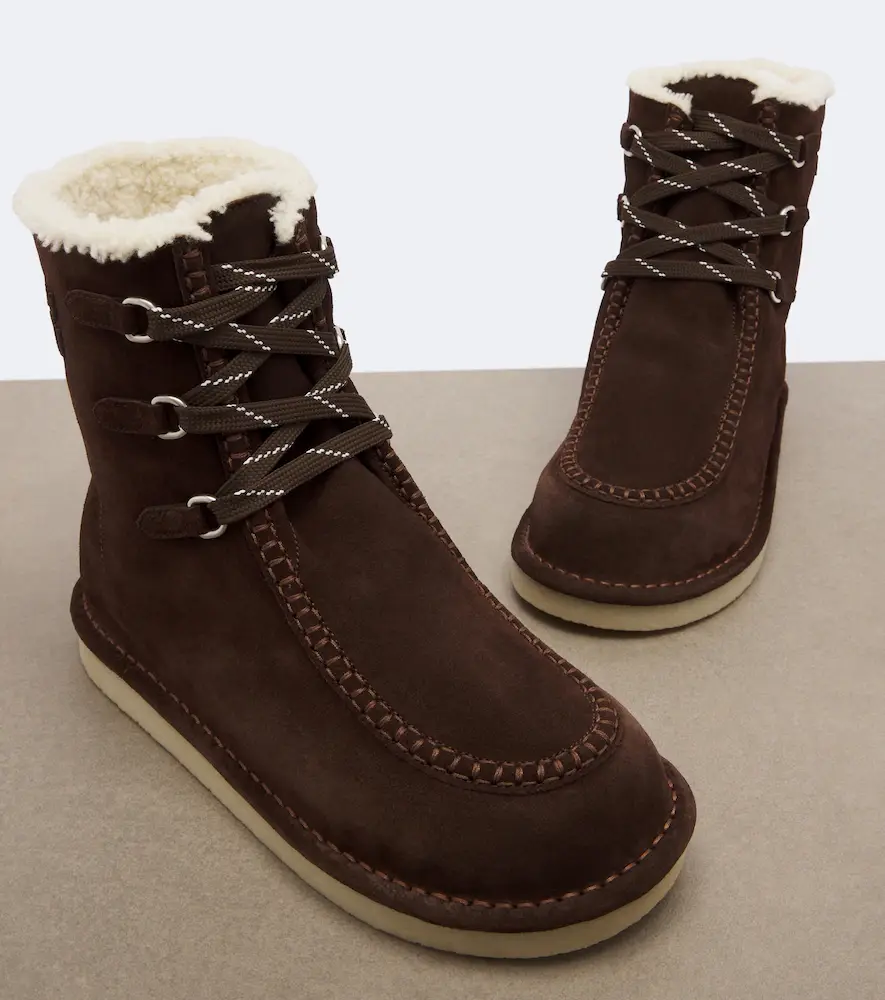 Miu Miu Shearling-lined suede lace-up boots | Thumbnail 3 Miu Miu Shearling-lined suede lace-up boots | Thumbnail 3