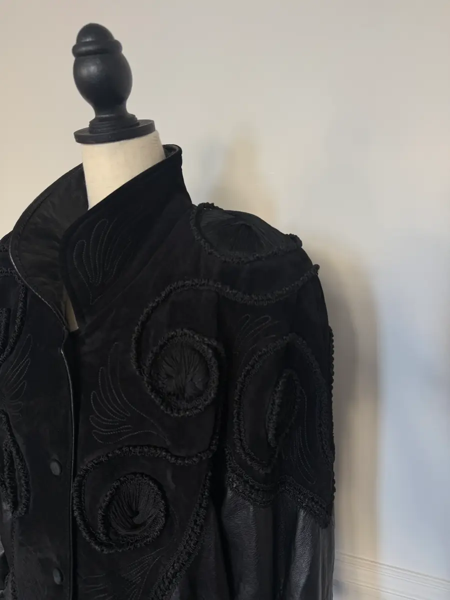 Jen Wonders Studio Leather Embroidered Long Coat | Thumbnail 5 Jen Wonders Studio Leather Embroidered Long Coat | Thumbnail 5