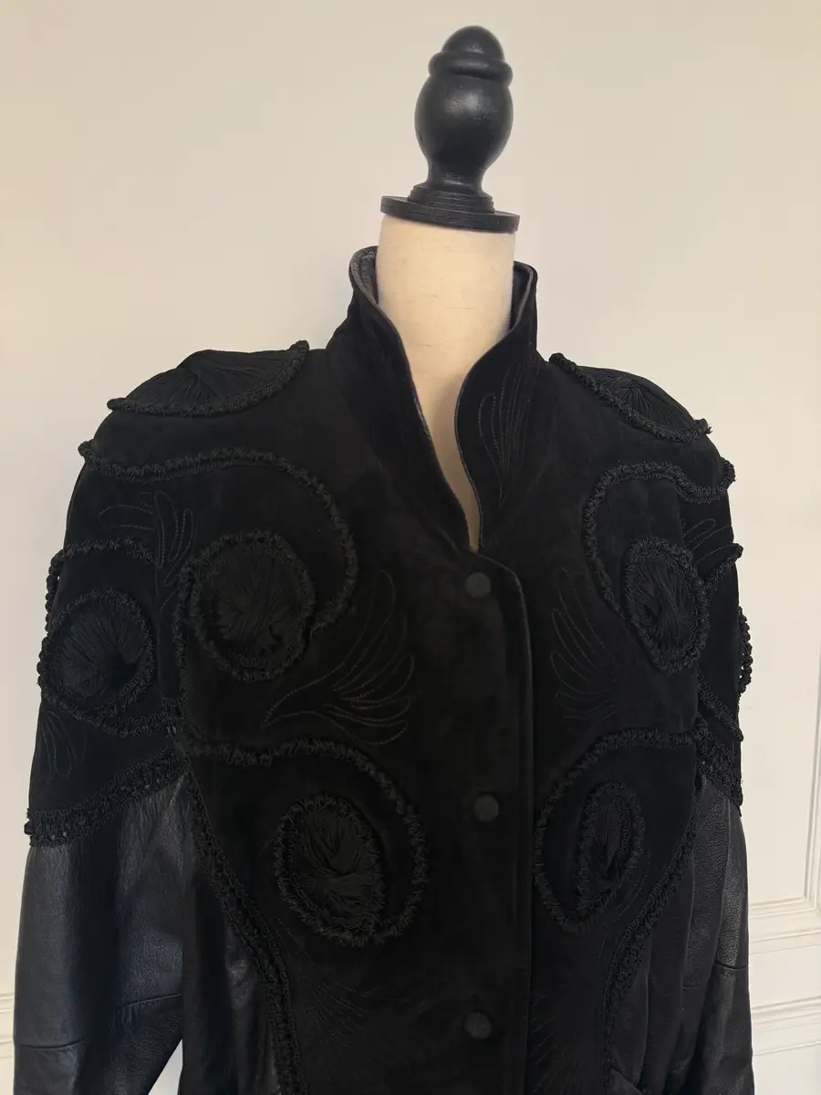 Jen Wonders Studio Leather Embroidered Long Coat | Thumbnail 8 Jen Wonders Studio Leather Embroidered Long Coat | Thumbnail 8