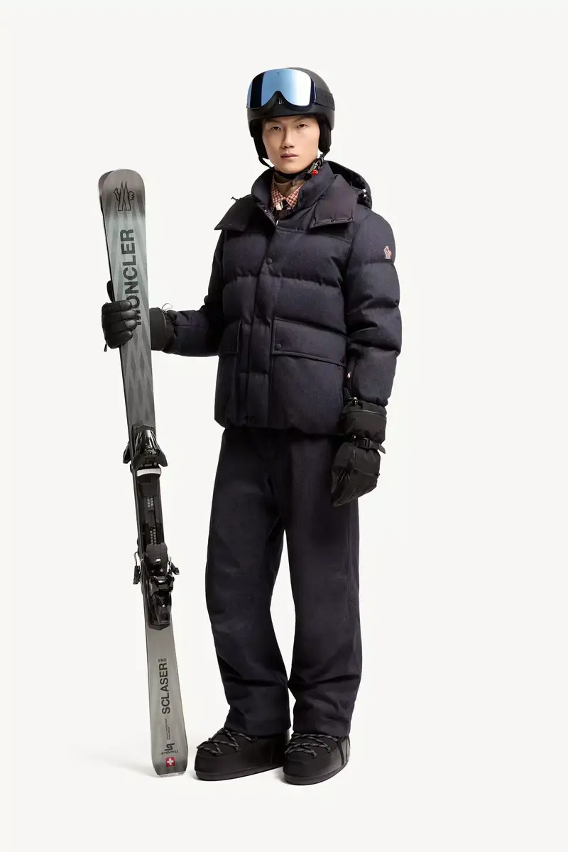 Moncler Grenoble Servance Wool Denim Hooded Down Ski Jacket | Thumbnail 3 Moncler Grenoble Servance Wool Denim Hooded Down Ski Jacket | Thumbnail 3
