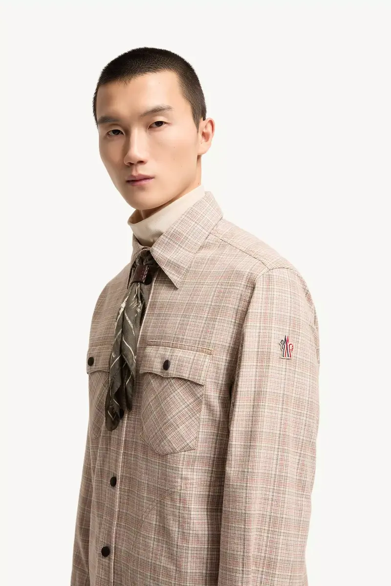 Moncler Grenoble Long Sleeve Check Cotton Shirt | Thumbnail 4 Moncler Grenoble Long Sleeve Check Cotton Shirt | Thumbnail 4