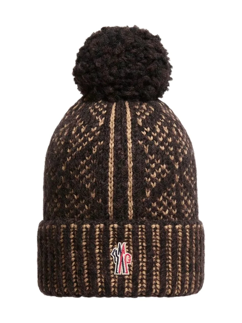 Moncler Grenoble Alpaca & Wool Blend Beanie With Pom Pom