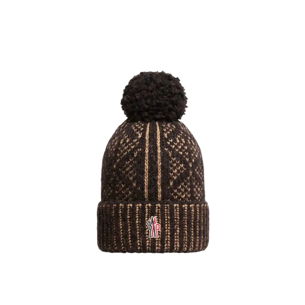 Moncler Grenoble Alpaca & Wool Blend Beanie With Pom Pom