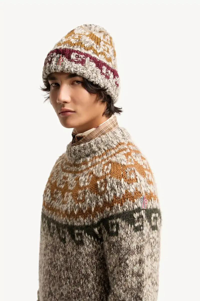 Moncler Grenoble Geometric Jacquard Wool & Alpaca Blend Sweater | Thumbnail 4 Moncler Grenoble Geometric Jacquard Wool & Alpaca Blend Sweater | Thumbnail 4