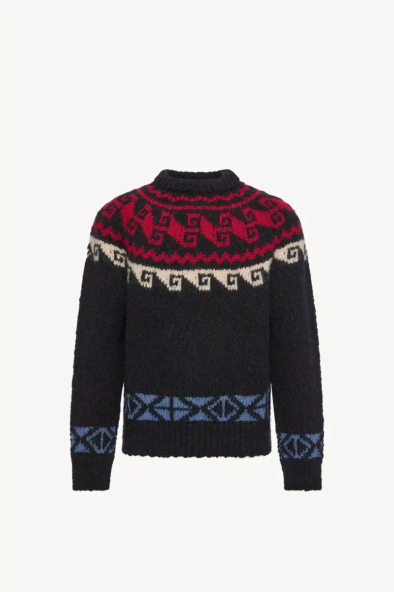 Moncler Grenoble Geometric Jacquard Wool & Alpaca Blend Sweater | Thumbnail 2 Moncler Grenoble Geometric Jacquard Wool & Alpaca Blend Sweater | Thumbnail 2