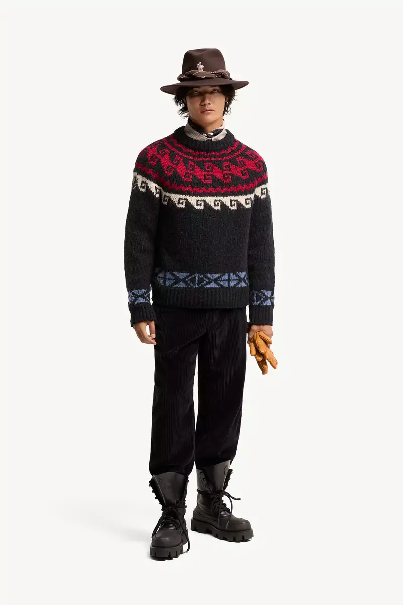 Moncler Grenoble Geometric Jacquard Wool & Alpaca Blend Sweater | Thumbnail 3 Moncler Grenoble Geometric Jacquard Wool & Alpaca Blend Sweater | Thumbnail 3