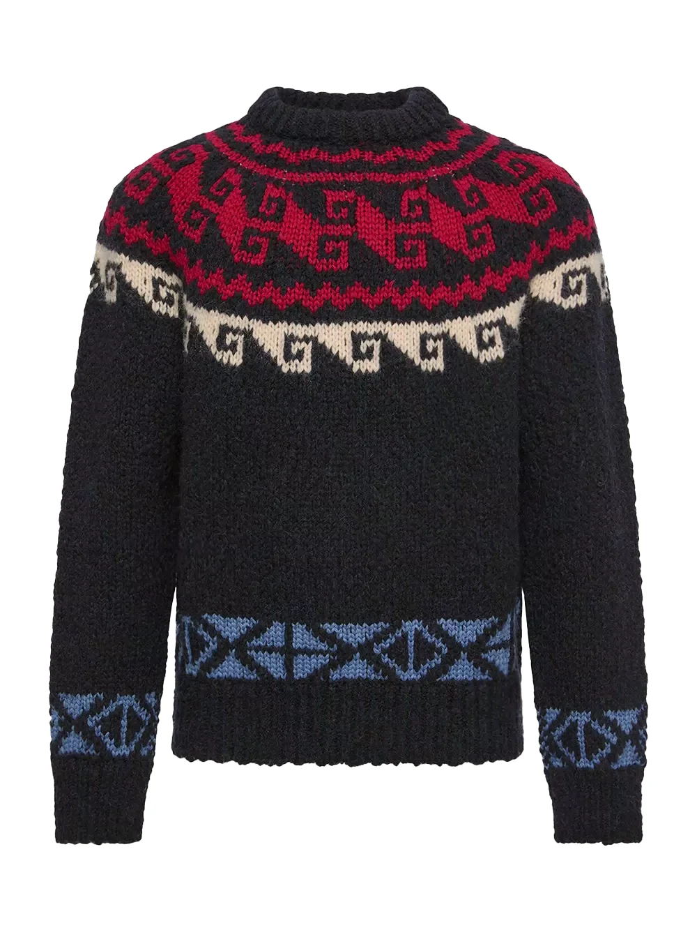 Moncler Grenoble Geometric Jacquard Wool & Alpaca Blend Sweater