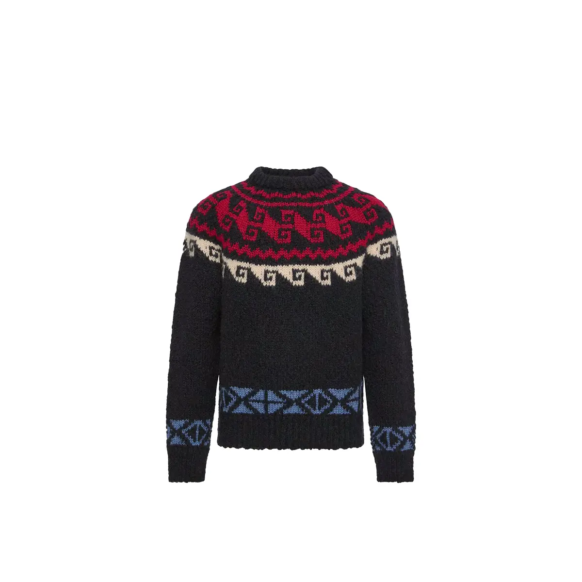 Moncler Grenoble Geometric Jacquard Wool & Alpaca Blend Sweater