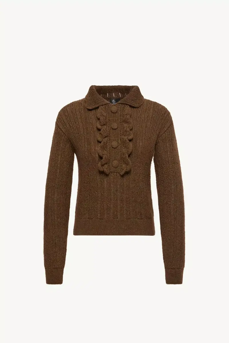 Moncler Grenoble Wool & Mohair Blend Knit Polo Shirt | Thumbnail 2 Moncler Grenoble Wool & Mohair Blend Knit Polo Shirt | Thumbnail 2
