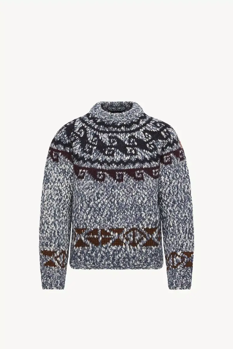 Moncler Grenoble Geometric Jacquard Wool Blend Sweater | Thumbnail 2 Moncler Grenoble Geometric Jacquard Wool Blend Sweater | Thumbnail 2