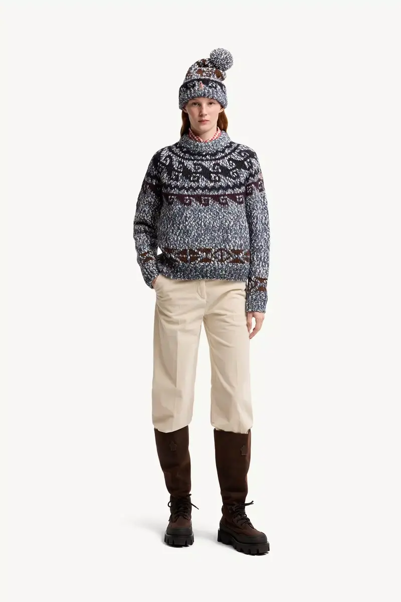 Moncler Grenoble Geometric Jacquard Wool Blend Sweater | Thumbnail 3 Moncler Grenoble Geometric Jacquard Wool Blend Sweater | Thumbnail 3