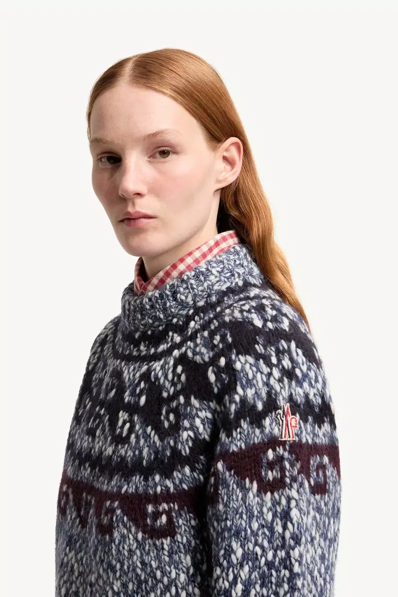 Moncler Grenoble Geometric Jacquard Wool Blend Sweater | Thumbnail 4 Moncler Grenoble Geometric Jacquard Wool Blend Sweater | Thumbnail 4