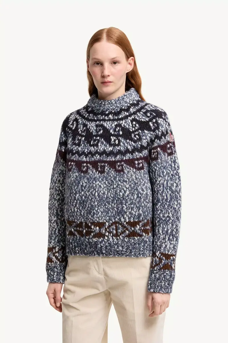 Moncler Grenoble Geometric Jacquard Wool Blend Sweater | Thumbnail 5 Moncler Grenoble Geometric Jacquard Wool Blend Sweater | Thumbnail 5
