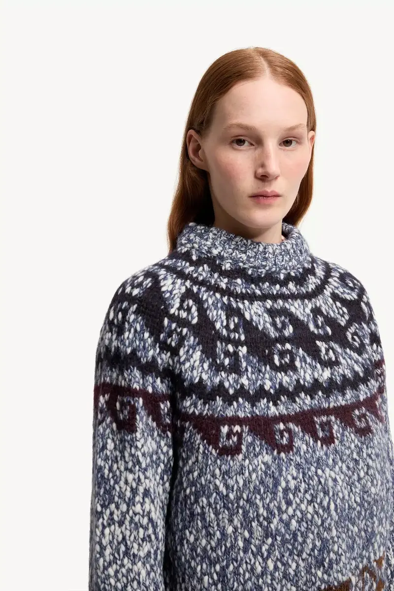 Moncler Grenoble Geometric Jacquard Wool Blend Sweater | Thumbnail 7 Moncler Grenoble Geometric Jacquard Wool Blend Sweater | Thumbnail 7