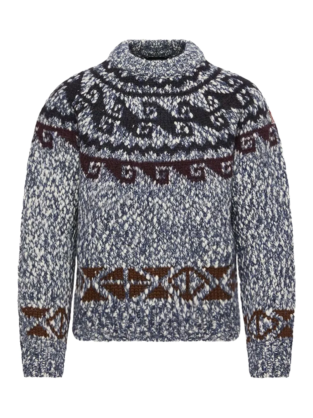 Moncler Grenoble Geometric Jacquard Wool Blend Sweater