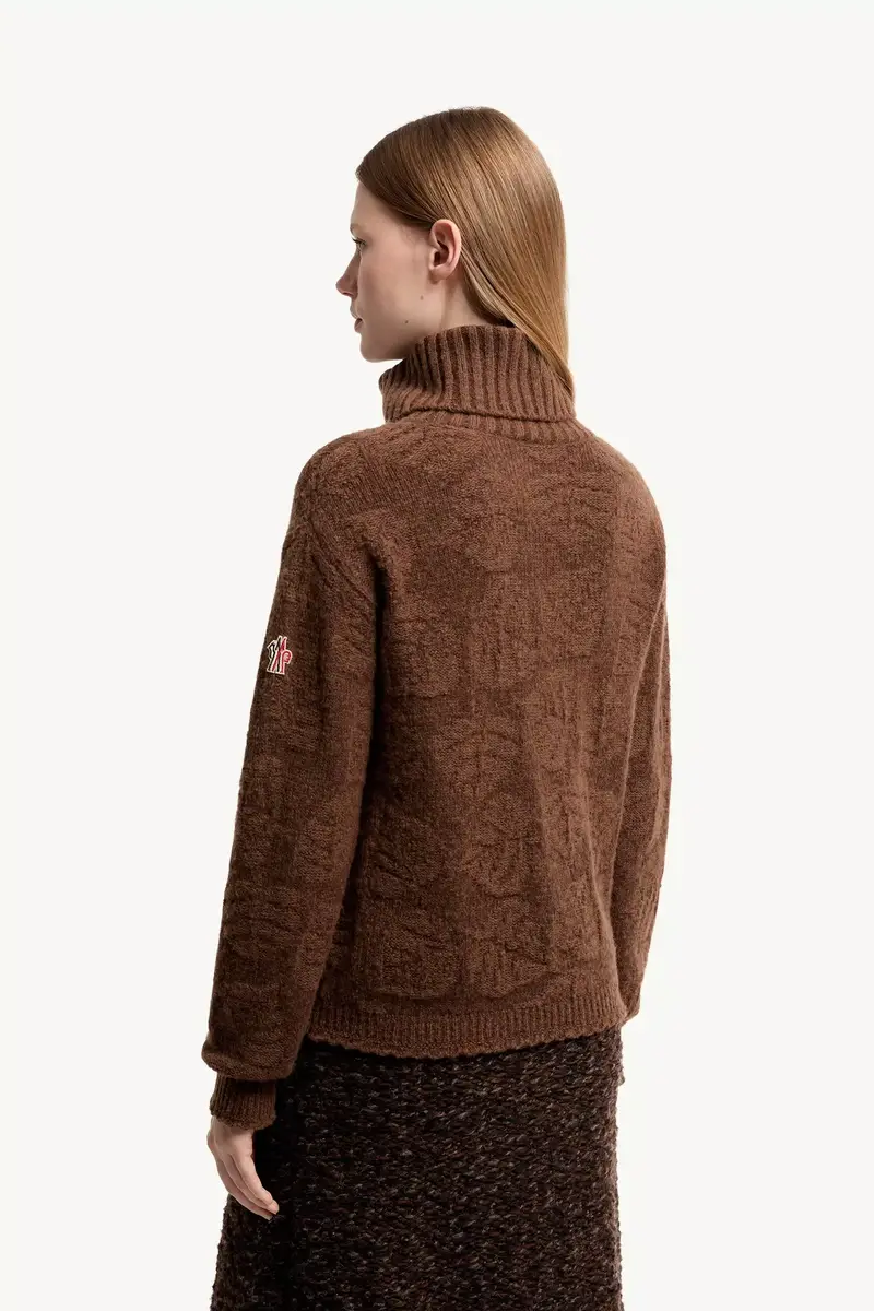 Moncler Grenoble Leaf Motif Wool Blend Turtleneck Sweater | Thumbnail 6 Moncler Grenoble Leaf Motif Wool Blend Turtleneck Sweater | Thumbnail 6