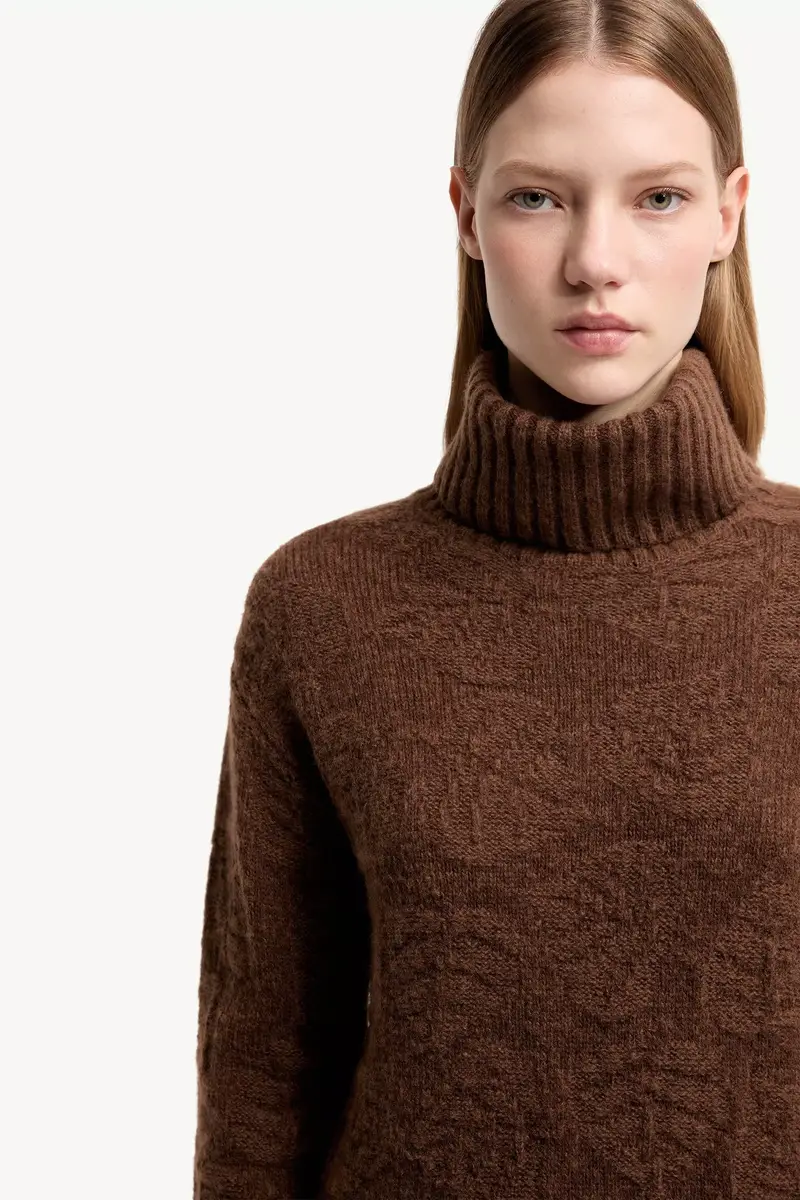 Moncler Grenoble Leaf Motif Wool Blend Turtleneck Sweater | Thumbnail 7 Moncler Grenoble Leaf Motif Wool Blend Turtleneck Sweater | Thumbnail 7