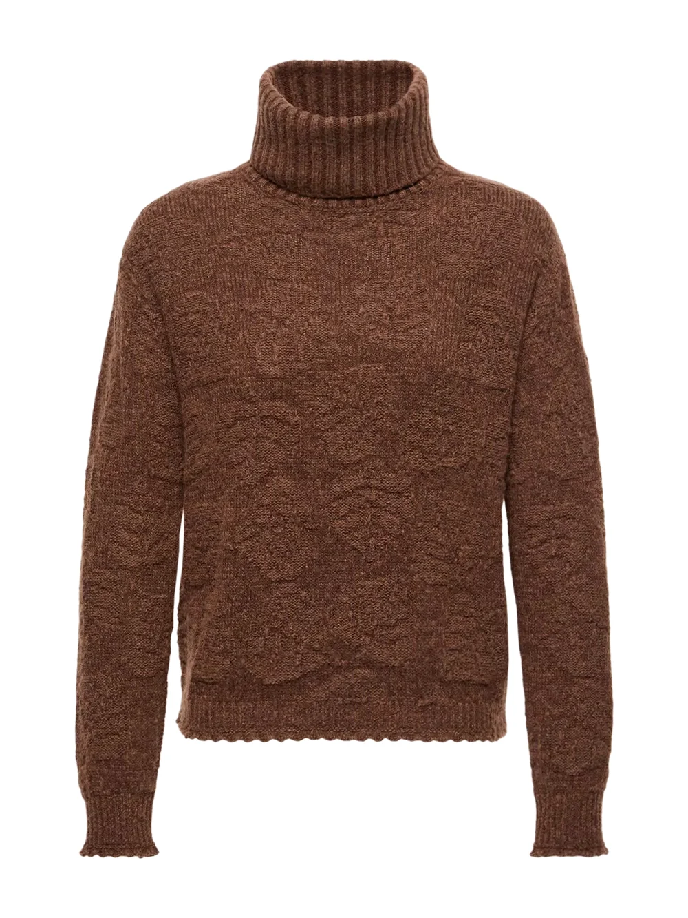 Moncler Grenoble Leaf Motif Wool Blend Turtleneck Sweater