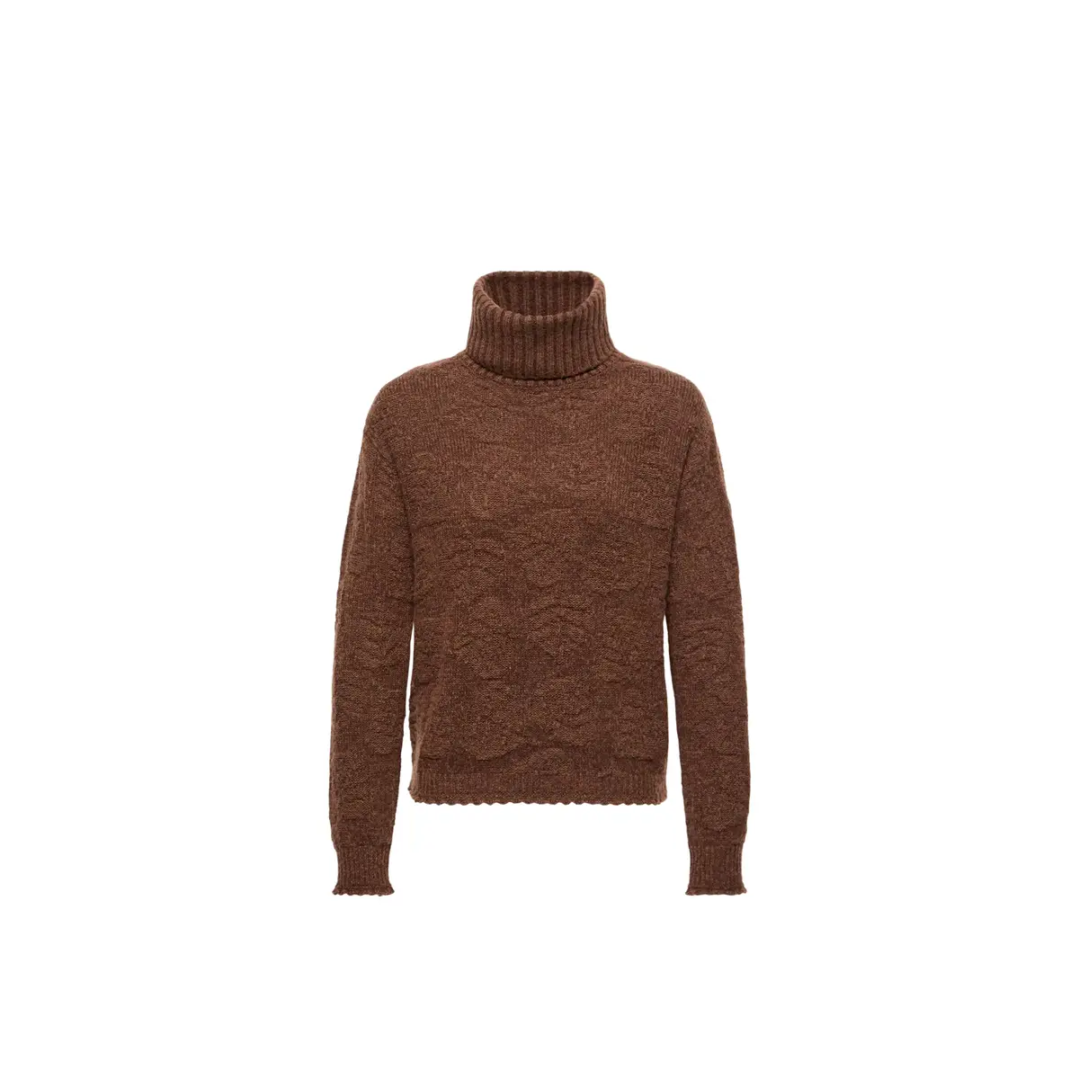 Leaf Motif Wool Blend Turtleneck Sweater Leaf Motif Wool Blend Turtleneck Sweater