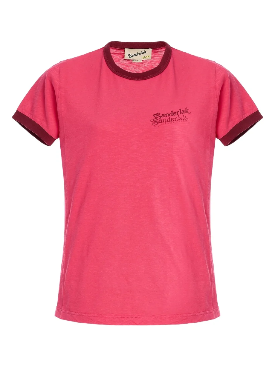 Sanderlak Contrast Rib Cotton T-Shirt
