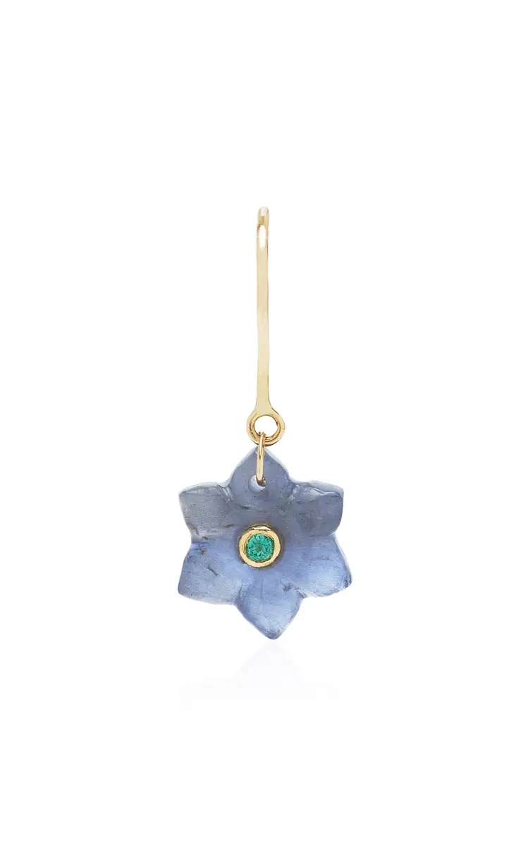 Pascale Monvoisin Ida Gold Iolite And Diamond Single Earring