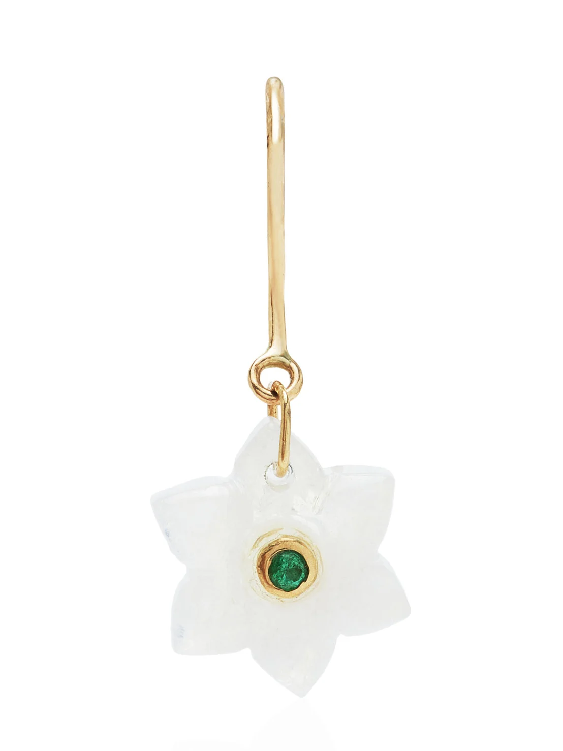 Pascale Monvoisin Ida Gold Moonstone And Emerald Single Earring