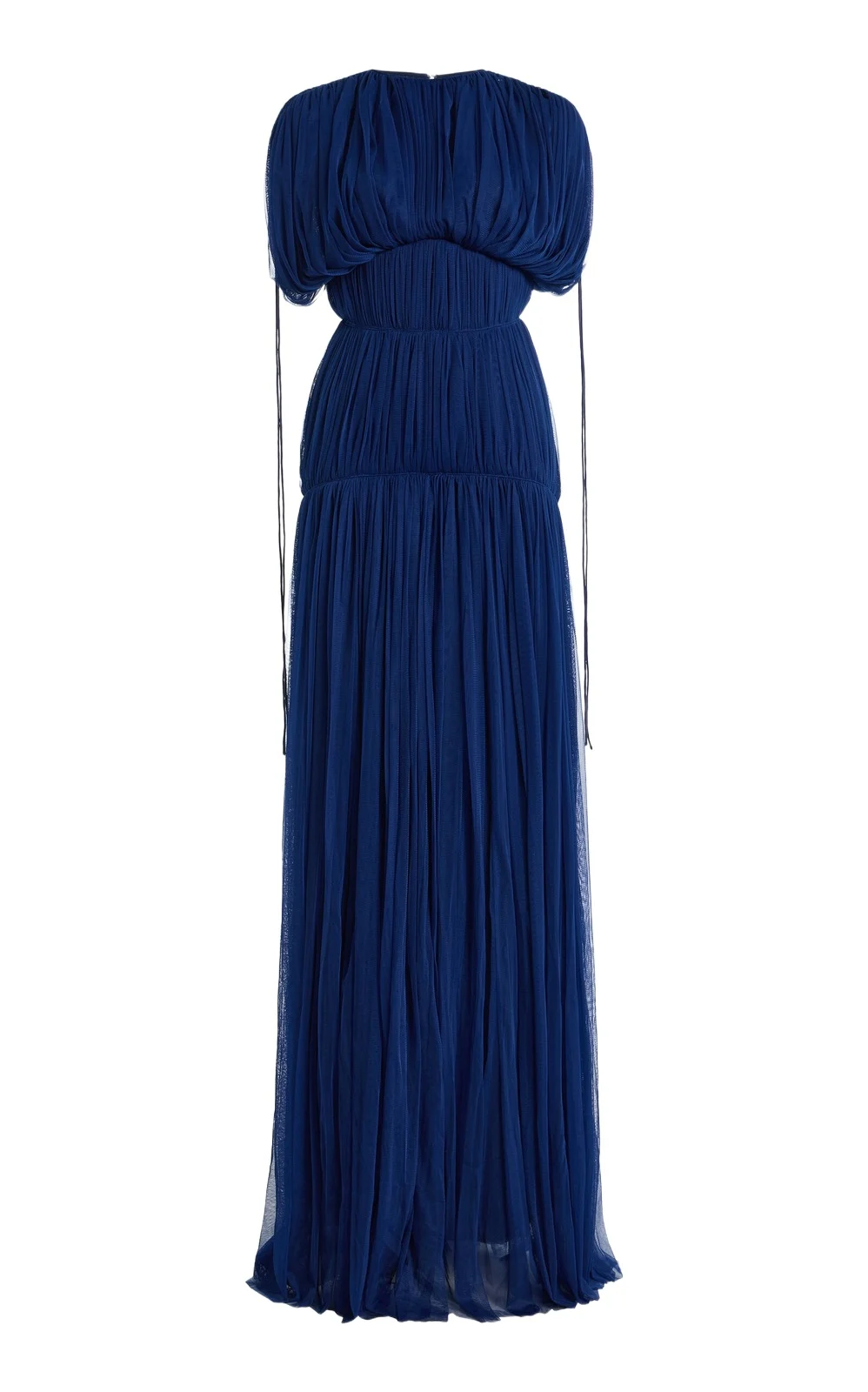 DE LA VALI Exclusive Nymera Gathered Mesh Maxi Dress