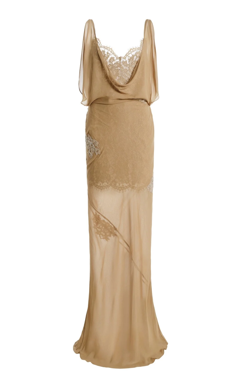 DE LA VALI Exclusive Emerald Chiffon Maxi Dress