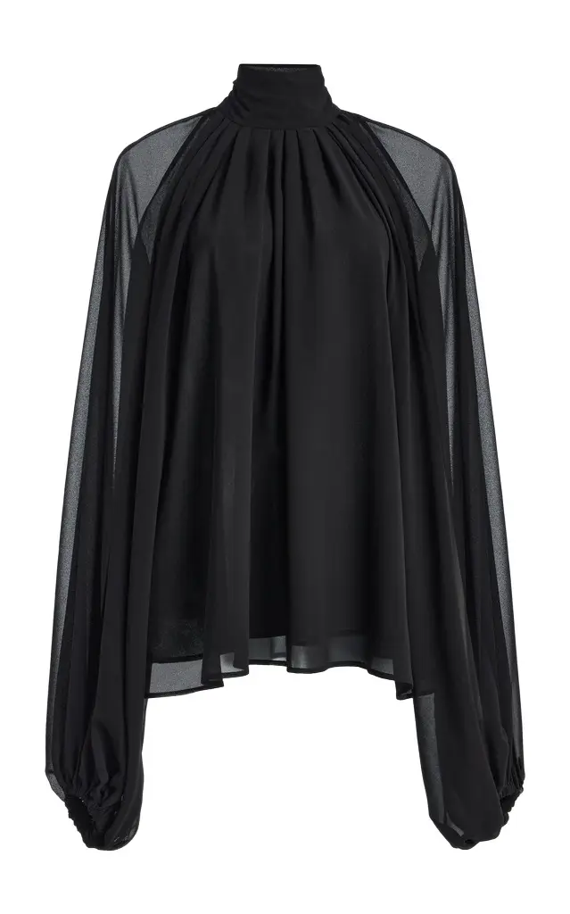 GRETA CONSTANTINE Collage Sheer Chiffon Blouse
