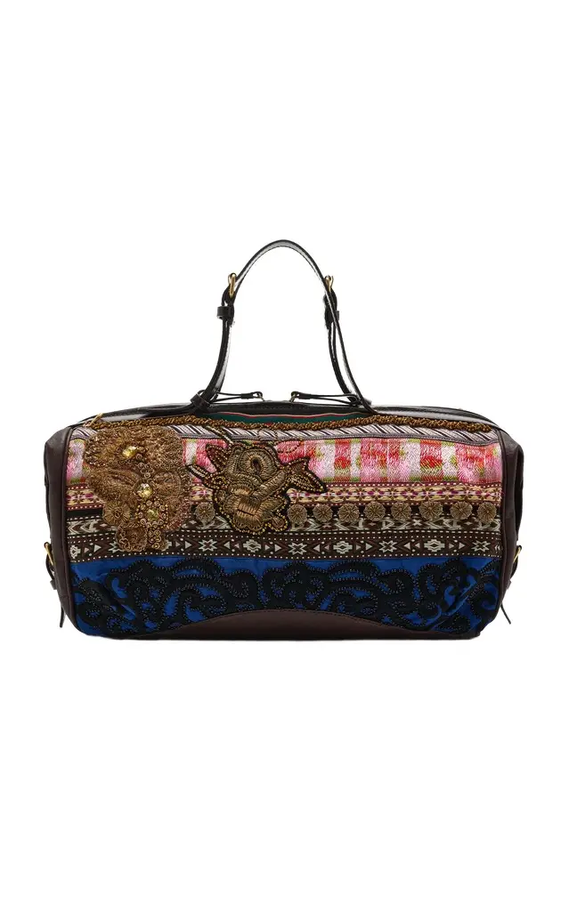 Embroidered Cotton Twill Duffel Bag Embroidered Cotton Twill Duffel Bag