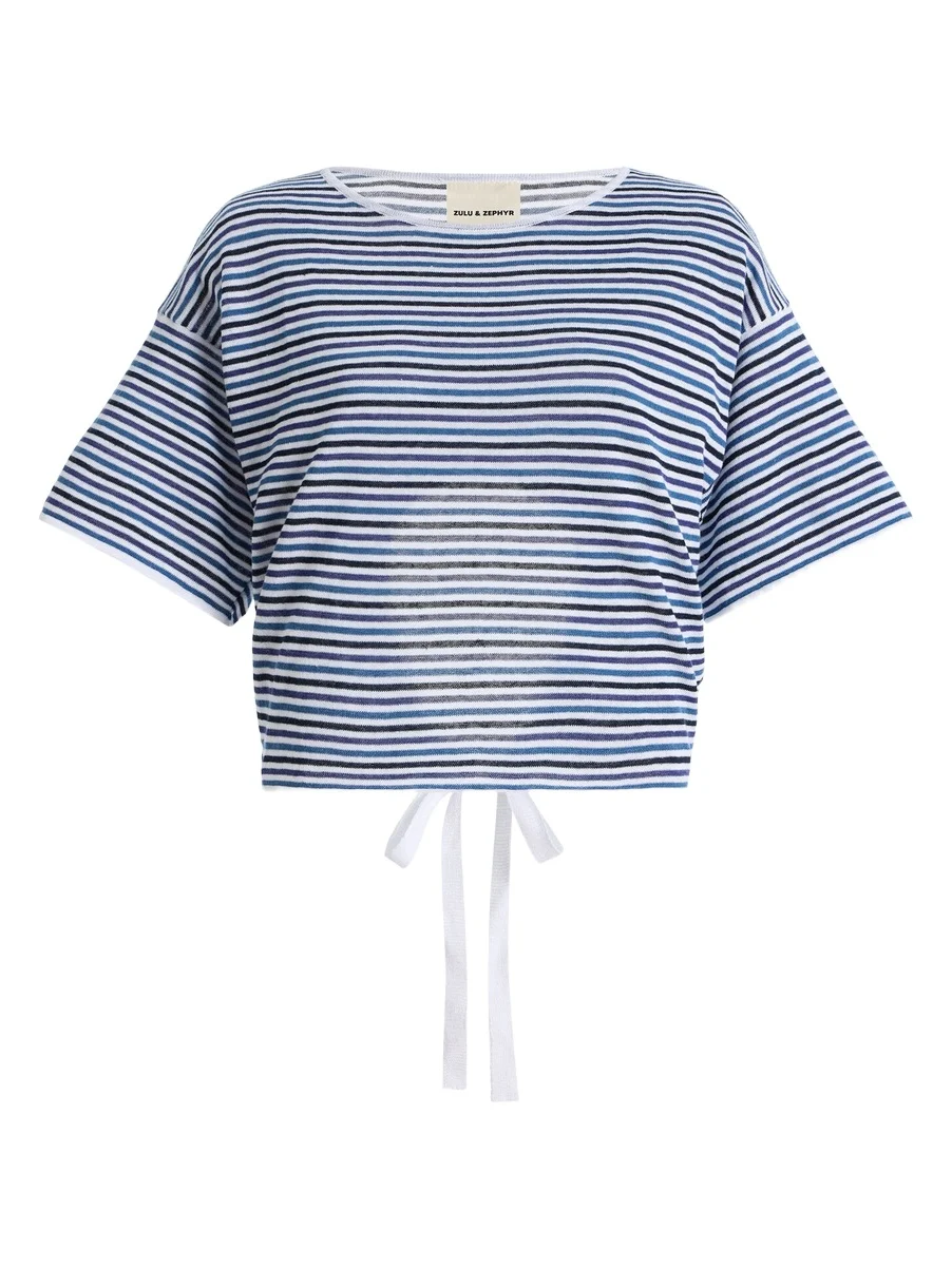 Zulu & Zephyr Pinstriped Knit Tie T-Shirt