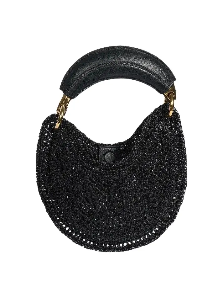 Mini Summer Banana Glitter Crochet Top Handle Bag Mini Summer Banana Glitter Crochet Top Handle Bag