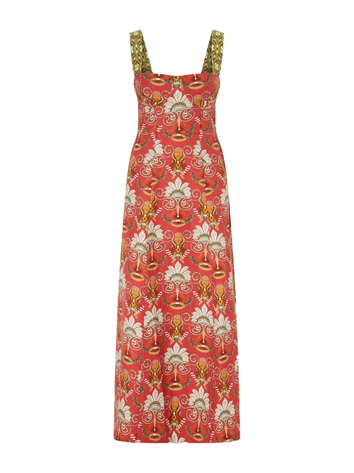Azzurra open-back floral-print linen and cotton-blend midi dress