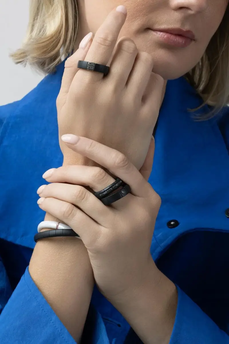 ROBERTO DEMEGLIO Diamond Matte Black Pura Stretch Ring | Thumbnail 2 ROBERTO DEMEGLIO Diamond Matte Black Pura Stretch Ring | Thumbnail 2