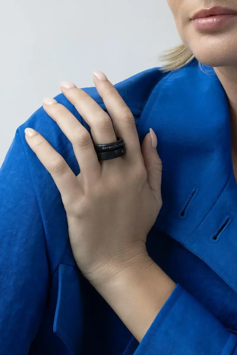 ROBERTO DEMEGLIO Diamond Matte Black Pura Stretch Ring | Thumbnail 4 ROBERTO DEMEGLIO Diamond Matte Black Pura Stretch Ring | Thumbnail 4