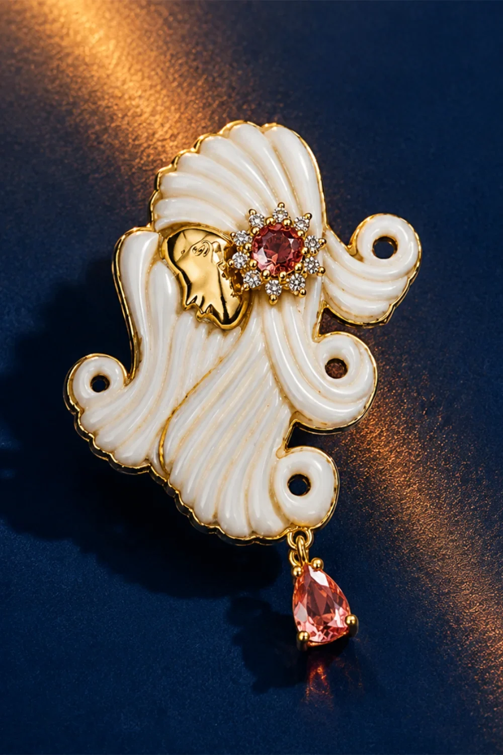 ANDREA MATOS LOPES Diamond Opal Tourmaline Brooch