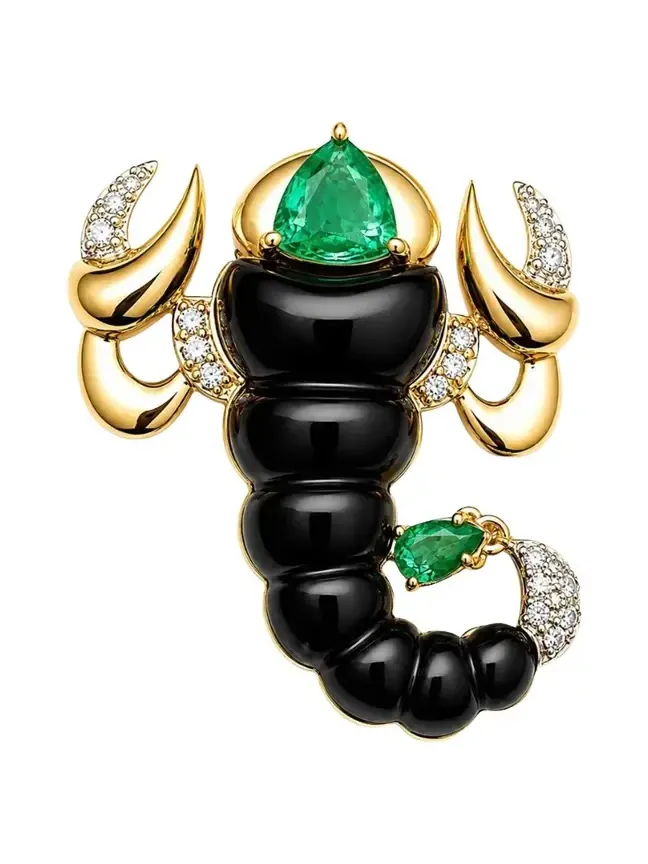 Emerald Onyx Scorpion Brooch Emerald Onyx Scorpion Brooch