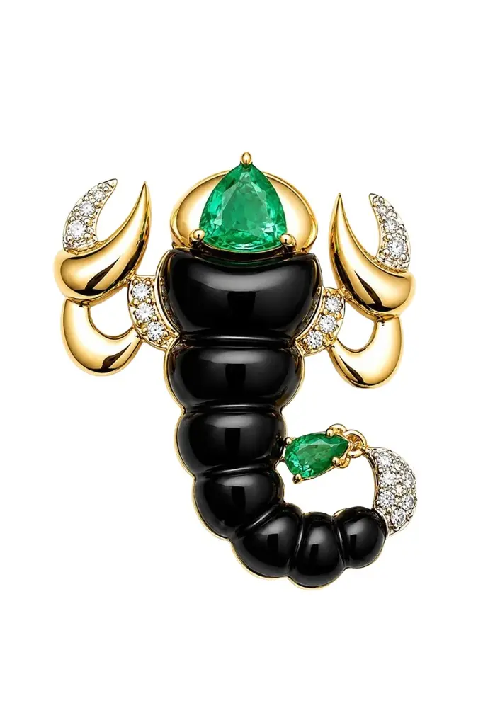 Emerald Onyx Scorpion Brooch Emerald Onyx Scorpion Brooch