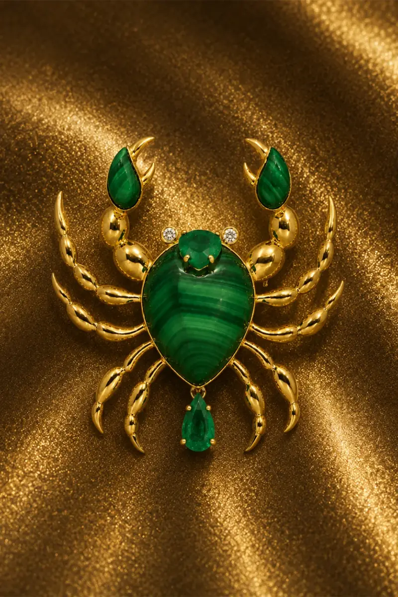 ANDREA MATOS LOPES Malachite Emerald Crab Brooch | Thumbnail 4 ANDREA MATOS LOPES Malachite Emerald Crab Brooch | Thumbnail 4